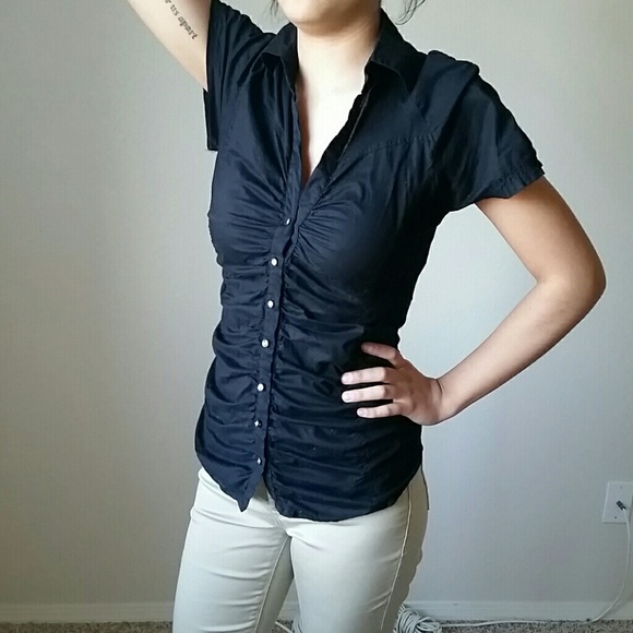 Button Up Black Blouse