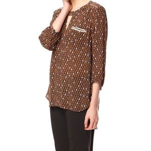 Open v-next sheer blouse