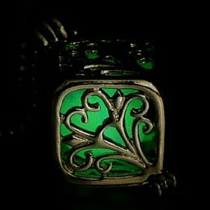 Glow in the dark green tree of life necklace