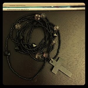 Black long necklace