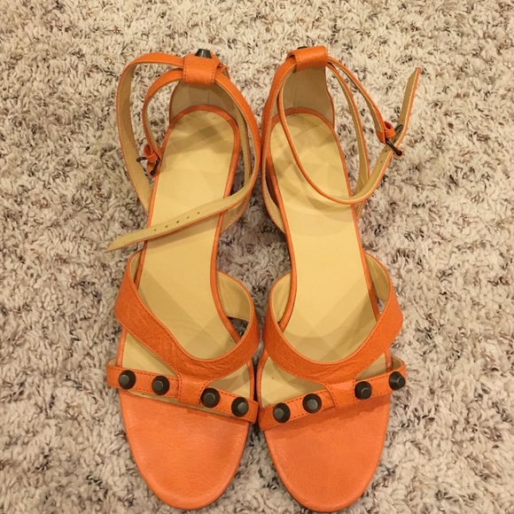 Balenciaga Orange Wedges 39
