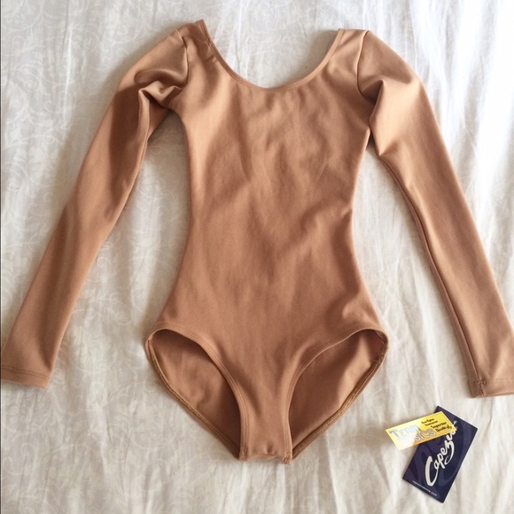 NWT Capezio Long Sleeve Nude Bodysuit/Leotard