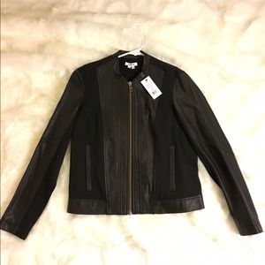 Helmut Lang stretch knit & leather jacket Helmut Lang stretch knit & leather jacket