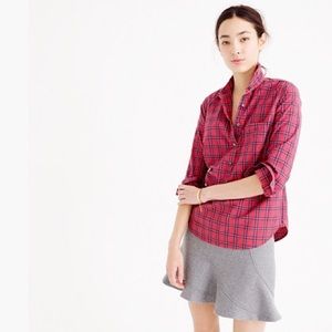 J. Crew Red Tartan Popover