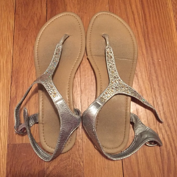 Silver Sandals w/ Gems