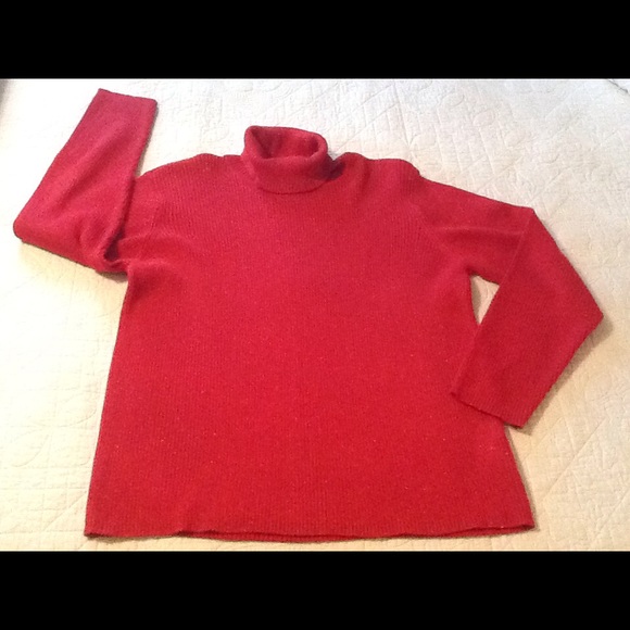 BRIGHT RED SWEATER WITH SPARKLES