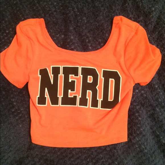 Neon Orange NERD Crop Top