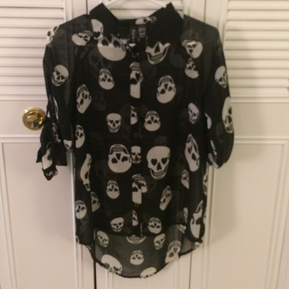 SOLD See-thru skull shirt