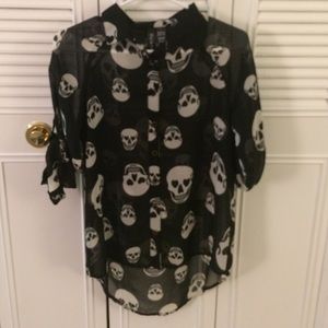 SOLD See-thru skull shirt