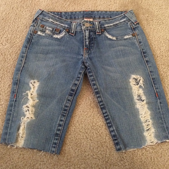 True Religion jeans cut into Bermudas