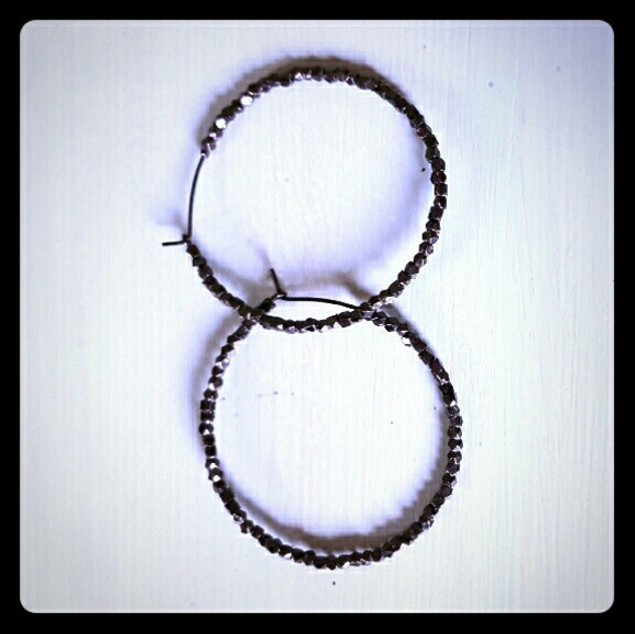 Black hoop earrings
