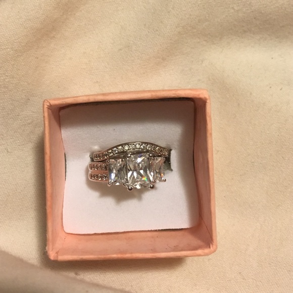 Sterling silver cz bridal set