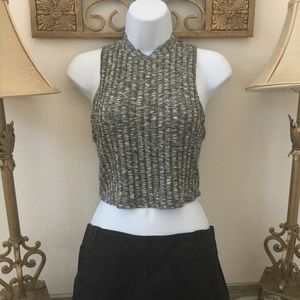 Forever 21 Crop soft tank ,Sz L Black & gray