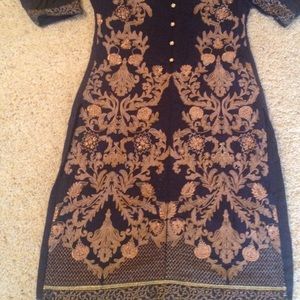 Winter dress bundle with black kurta