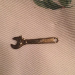 Vintage 30s 24k Gold Pipe Wrench Bracelet Charm