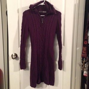 Grape Purple long-sleeve hooded Athleta Dress