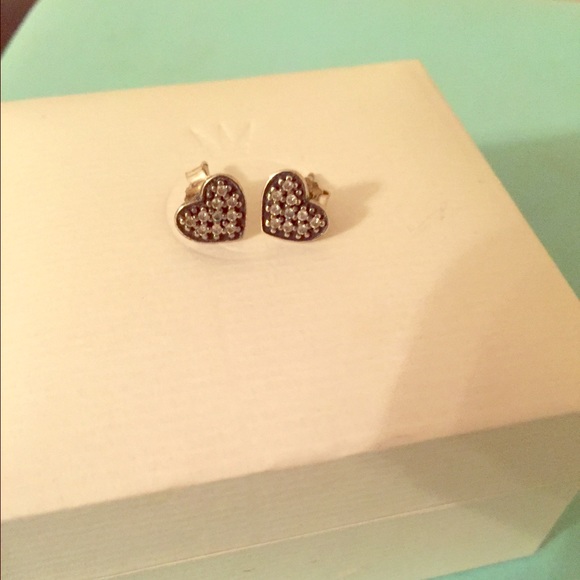 CZ heart earrings
