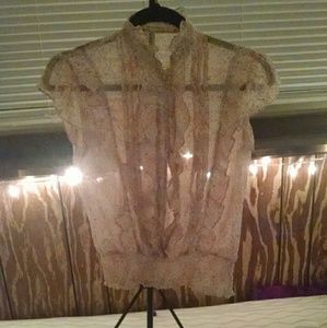 Frilly sheer blouse