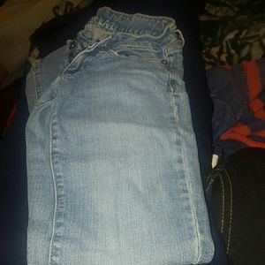 Medium blue wash flare jeans