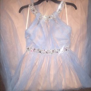 Baby Blue/Nude Prom Dress