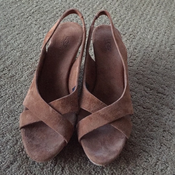 UGG brown wedge heels
