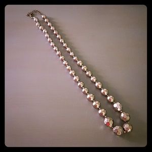 Silver bead necklace
