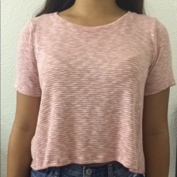 Peach and White Lace Tee