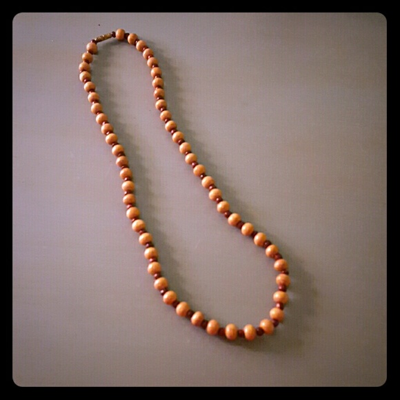 Wooden bead necklace
