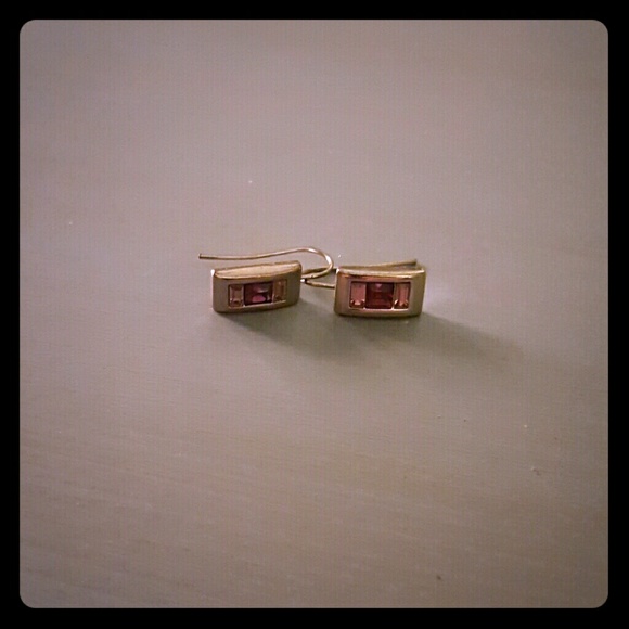 Purple and silver earrings