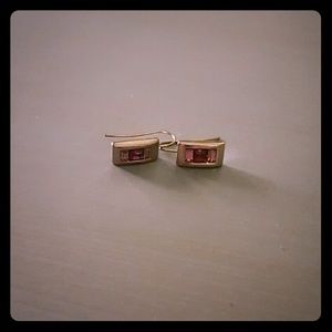 Purple and silver earrings