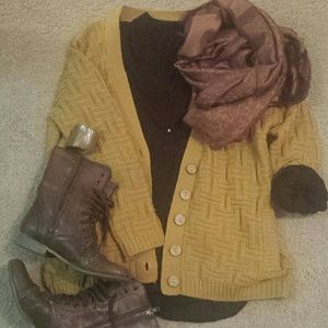 Franchesca's Mustard Yellow Oversized Sweater NWT