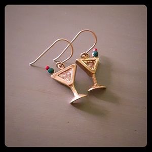 Martini glass in earrings