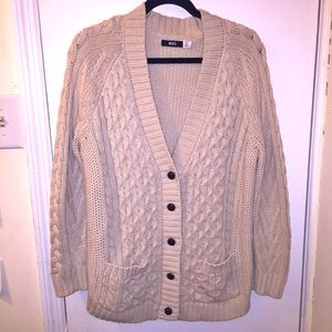 Cream button cardigan - Urban Out.