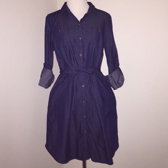 Denim Belted Dress