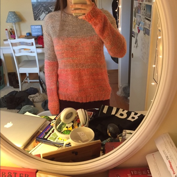 Beige to Coral Ombré Sweater - Picture 1 of 2