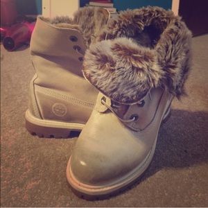 beige fashion timbs