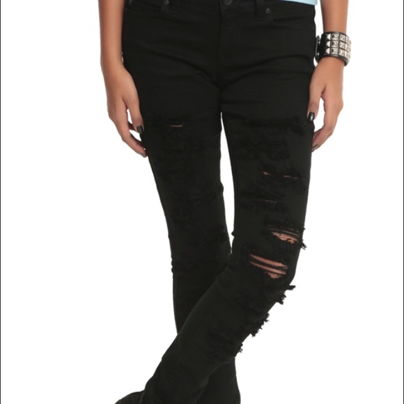 Lovesick Black Destroyed Skinny Jeans