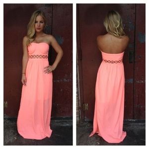 Neon Coral Maxie Dress