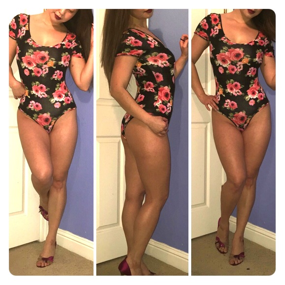 Floral body suit. It is a one piece.