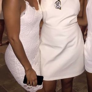 Laced off-white dress