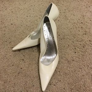 White bitching stilettos