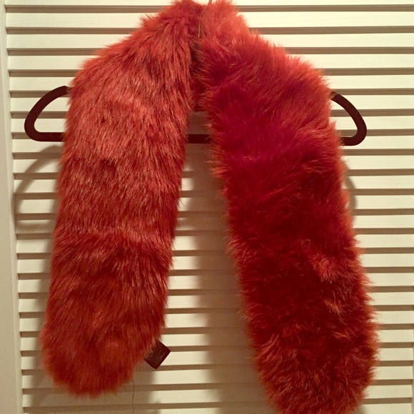 Burnt orange fur scarf