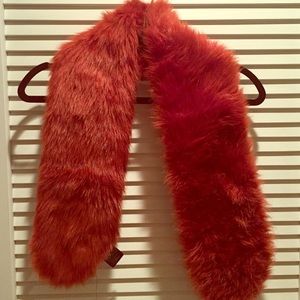 Burnt orange fur scarf