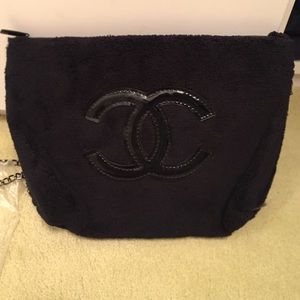 Chanel velour cosmetic pouch w/ chain, free gift