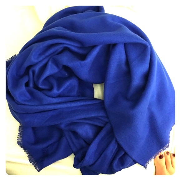 Large bright blue scarf