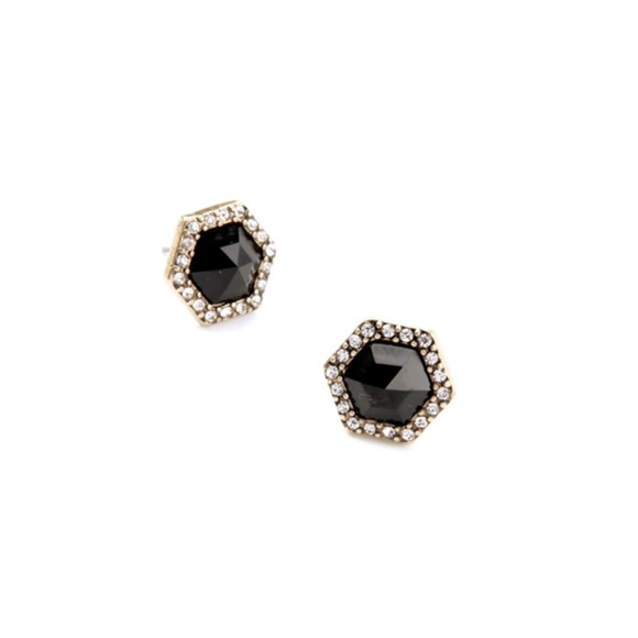 🆕 Simulated Onyx Crystal Earrings - Picture 3 of 4