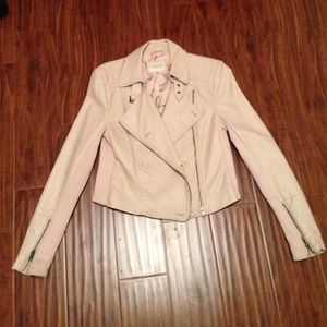 Forever 21 Vegan Leather Moto Jacket in Blush. Med