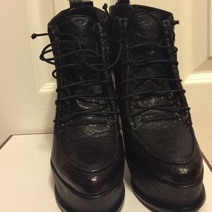 Platform lace up boots