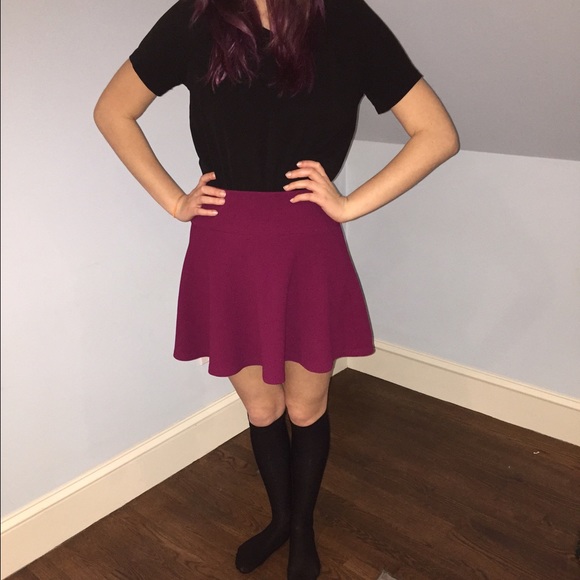 Forever 21 Side Zip High Waisted Flare Skirt