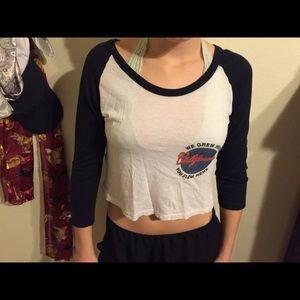 "You flew here, we grew here" Crop top